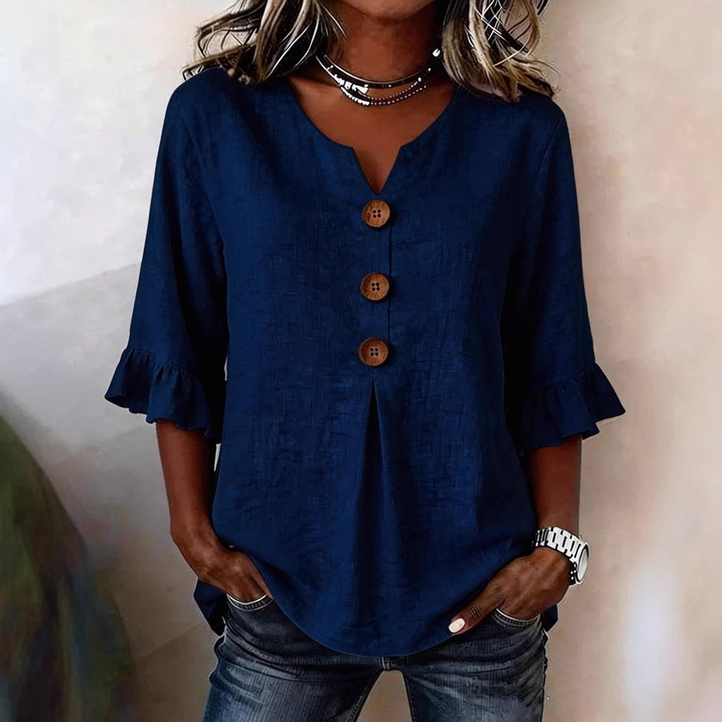 Ruffled V-Neck Summer Top | Women’s Casual Wear