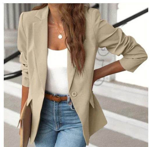 Women’s Autumn Solid Color Suit Jacket - ZA-Zola