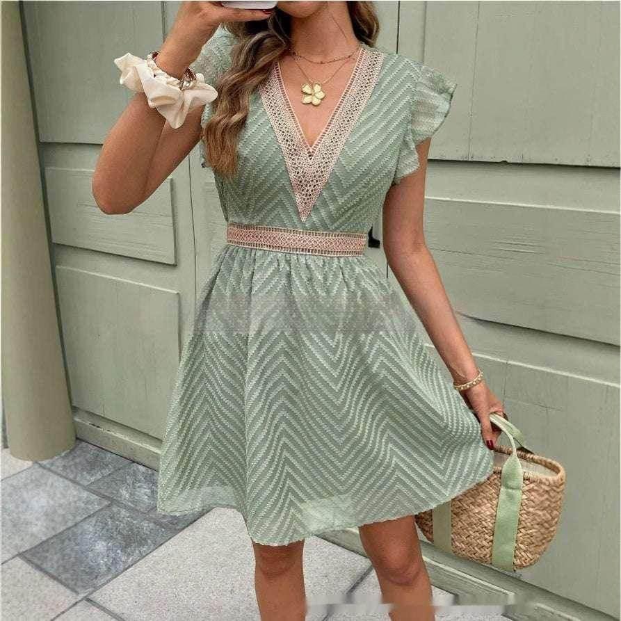 Summer Ice Silk Short Sleeve Dress for Women - ZA-Zola