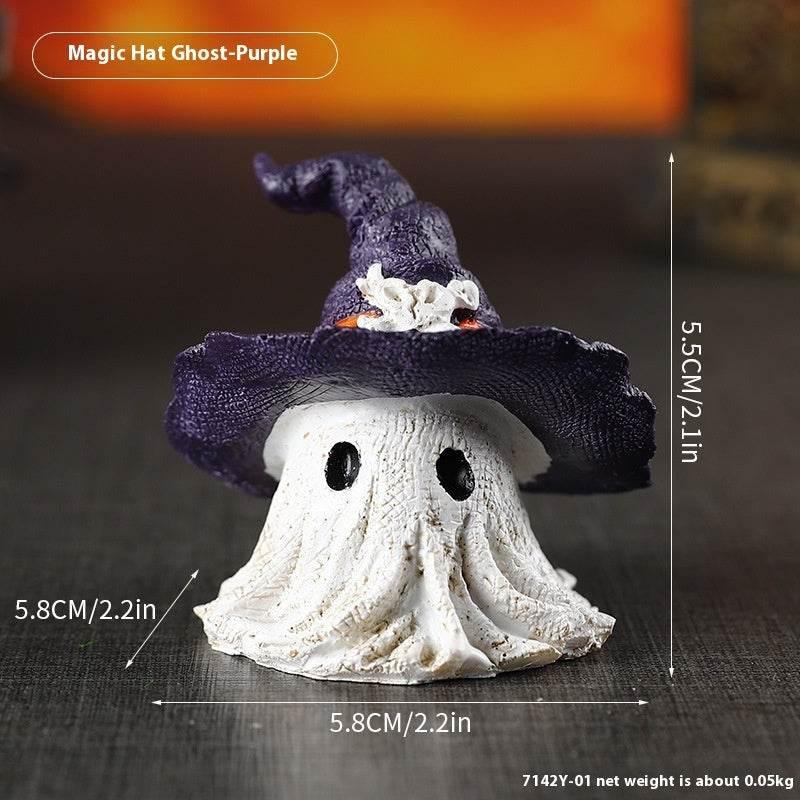 ZA-Zola Resin Halloween Wizard Hat Ghost Ornament - ZA-Zola