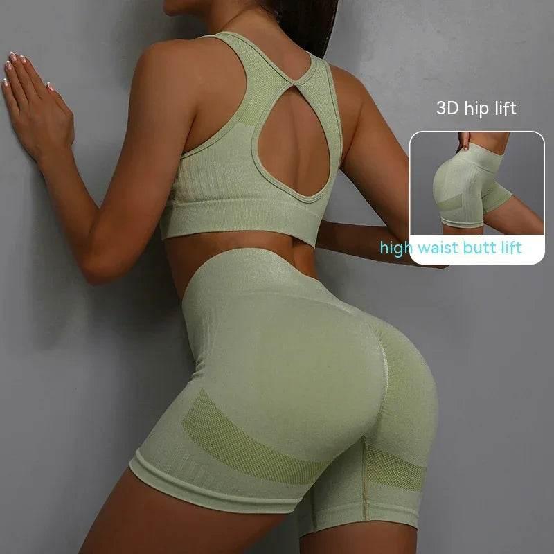 Breathable Yoga Set – Bra & Shorts 2pcs Suit - ZA-Zola