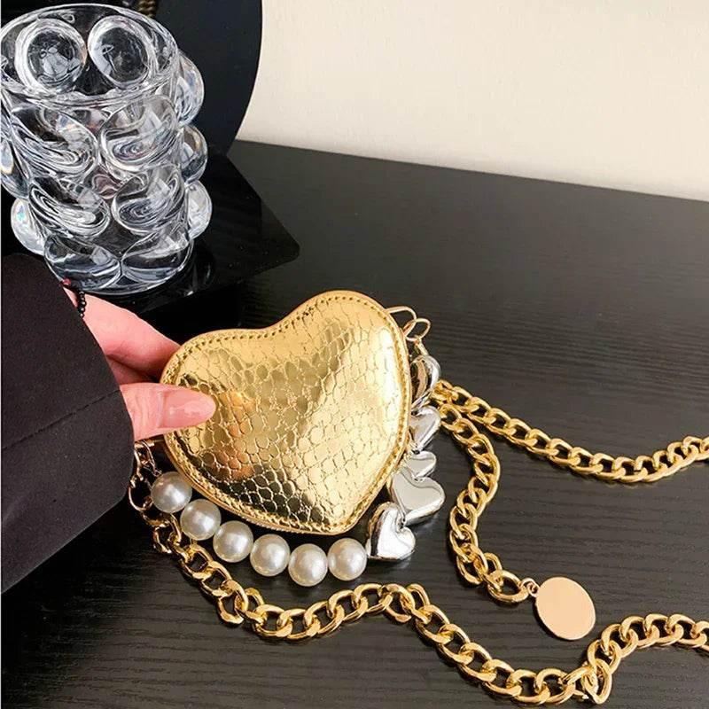 Mini Heart-Shaped Pearl Handbag | Cute Candy Color Bag - ZA-Zola