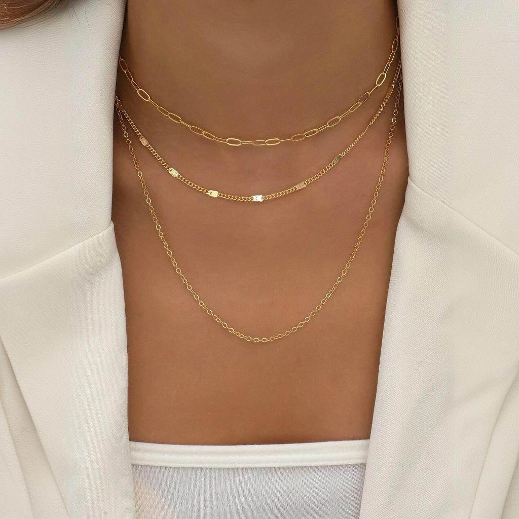 Simple Retro Geometric Multi-Layer Necklace – Buy Now - ZA-Zola