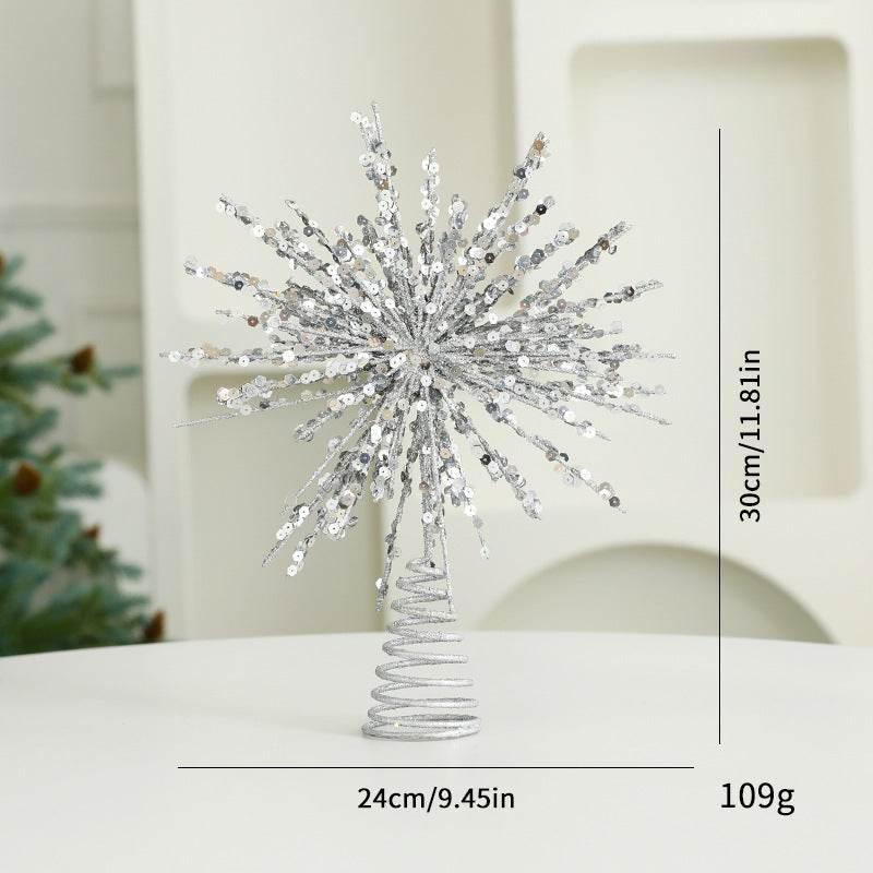 Eight Awn Star Christmas Decoration Ornament | Champagne & Silver - ZA-Zola