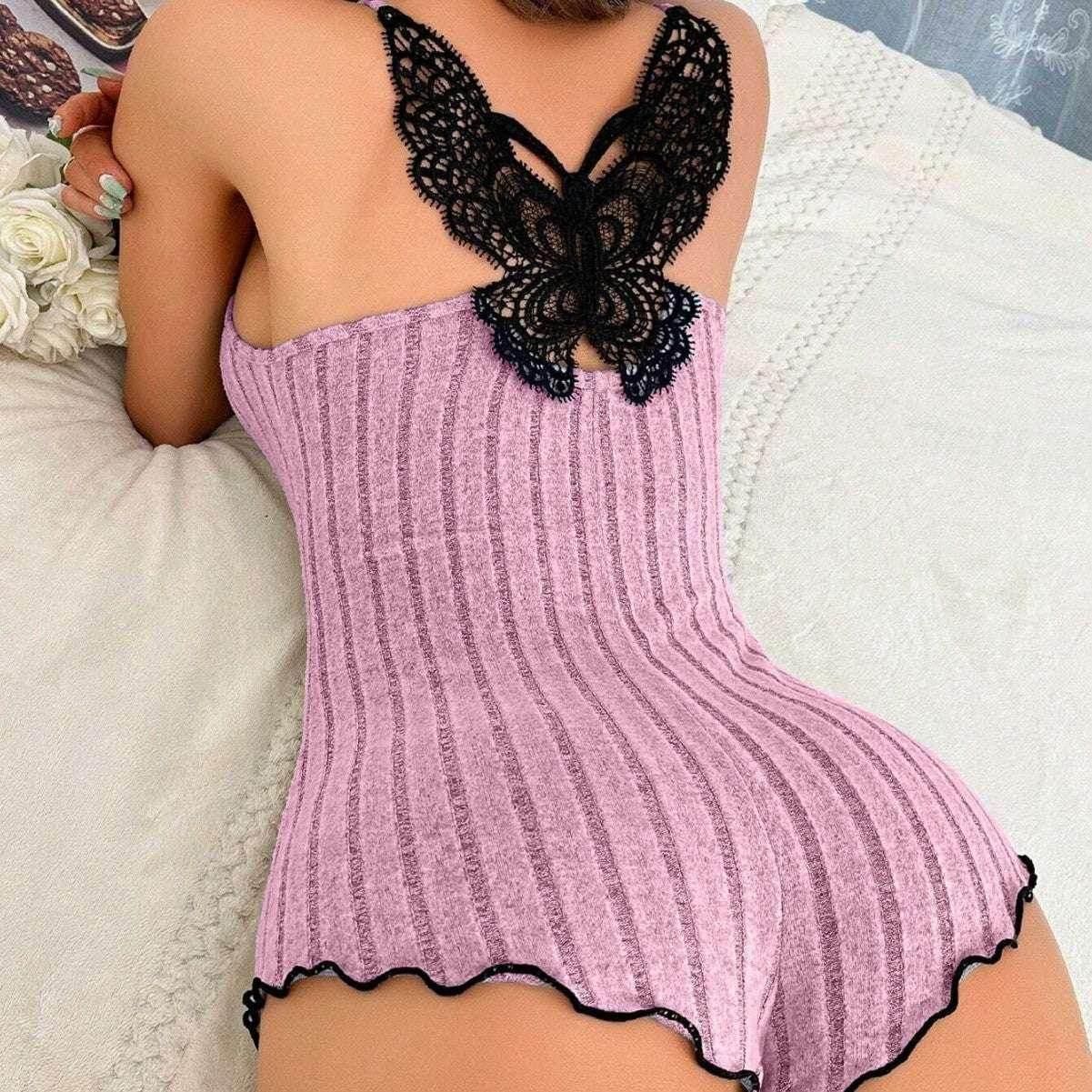 Butterfly Back Pajamas Lace Strap | Women's Sleepwear - ZA-Zola