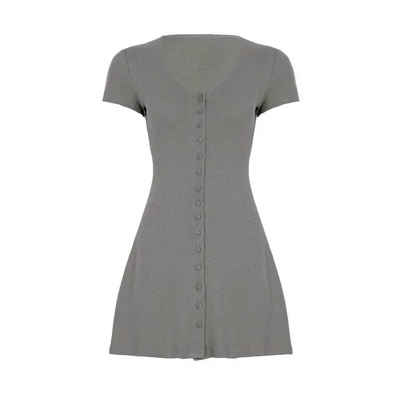 French Romantic A-Line Knitted Short Dress - ZA-Zola