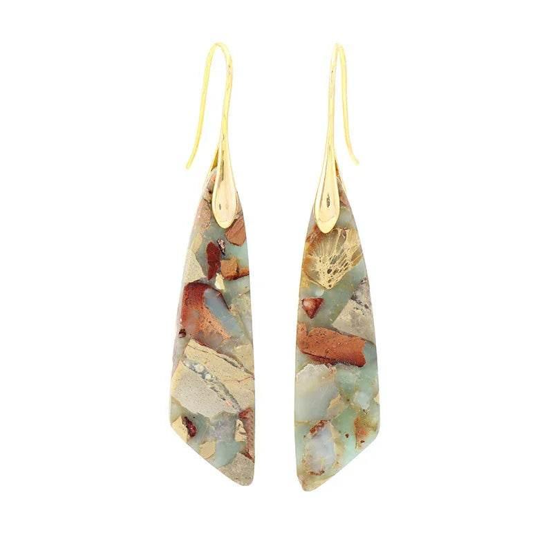 Bohemian Geometric Emperor Stone Earrings - ZA-Zola