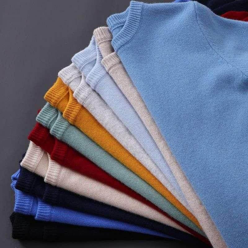 Loose Oversized Round Neck Wool Sweater for Men - ZA-Zola