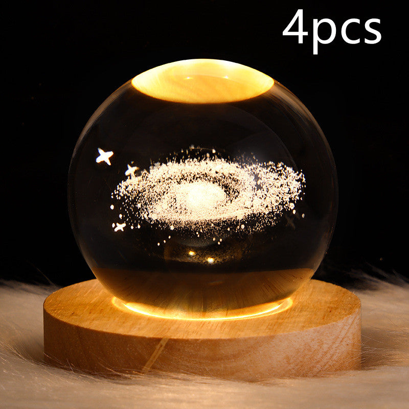 LED Galaxy Crystal Ball Night Light 3D Planet Moon Lamp | ZA-Zola