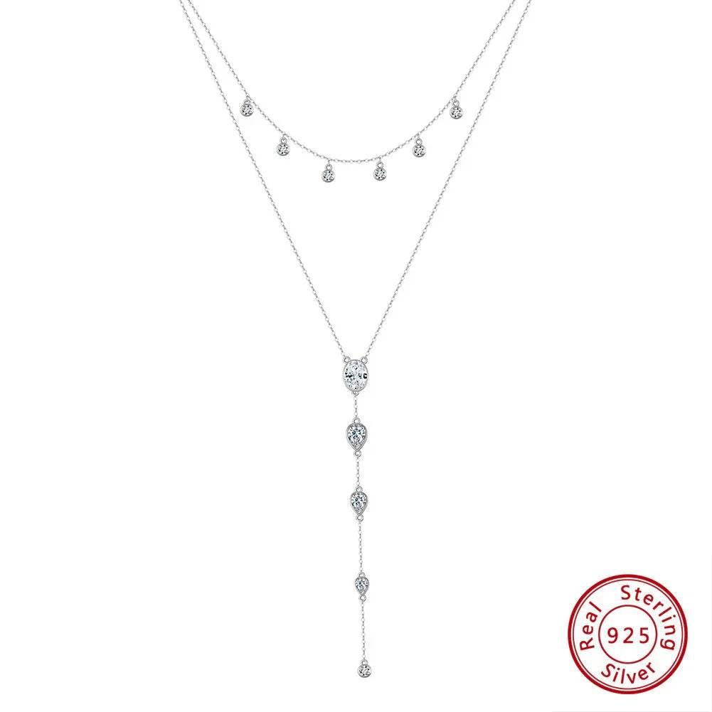 Women's Sterling Silver Twin Lasso Necklace - ZA-Zola