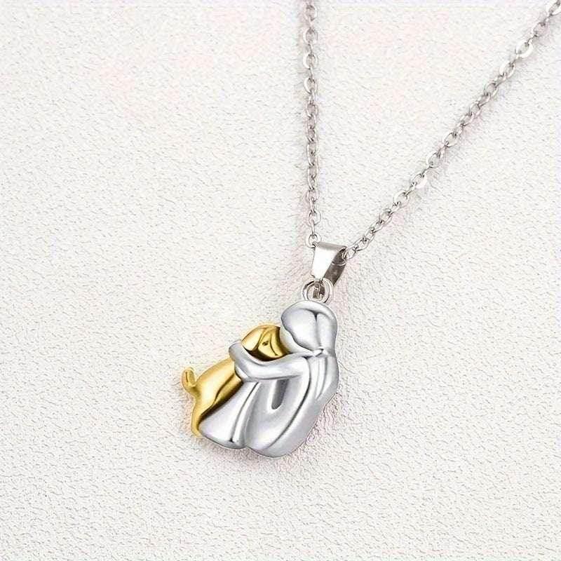 Girl and Dog Hug Necklace – Pet Love Jewelry Gift - ZA-Zola