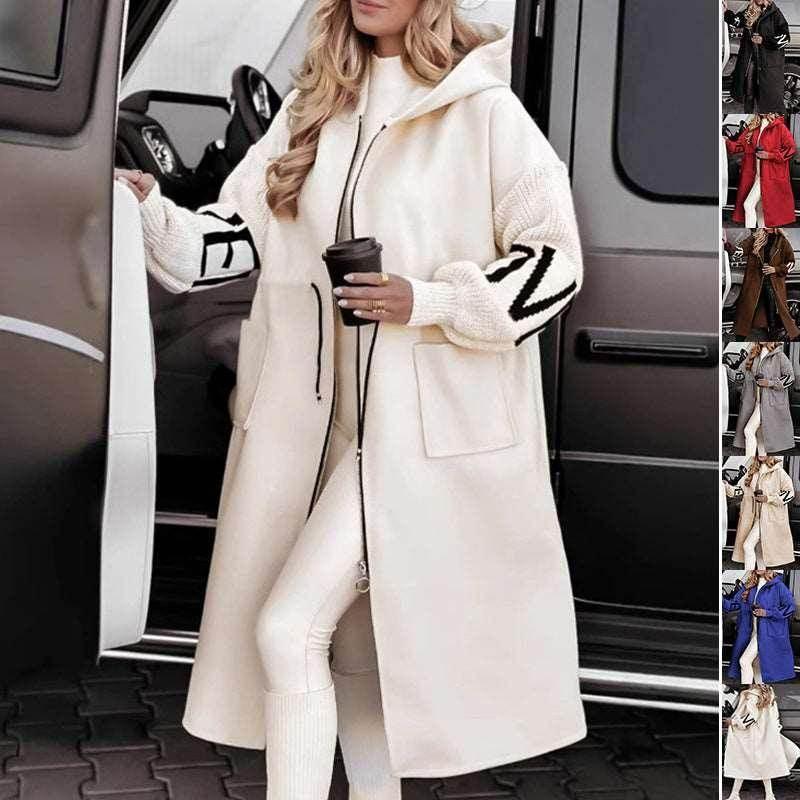 Hooded Windbreaker Long Jacket with Pockets for Women - ZA-Zola
