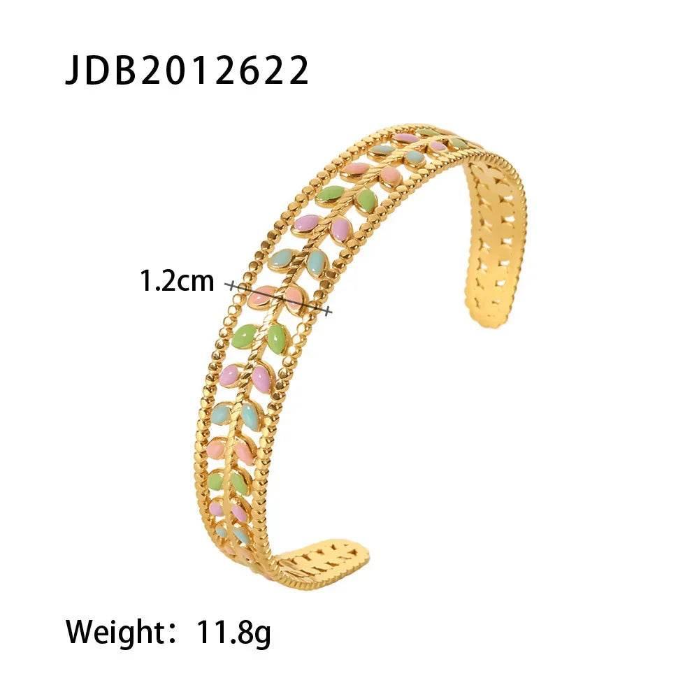 Gold-Plated Zirconia Bracelet – Stainless Steel Chic - ZA-Zola