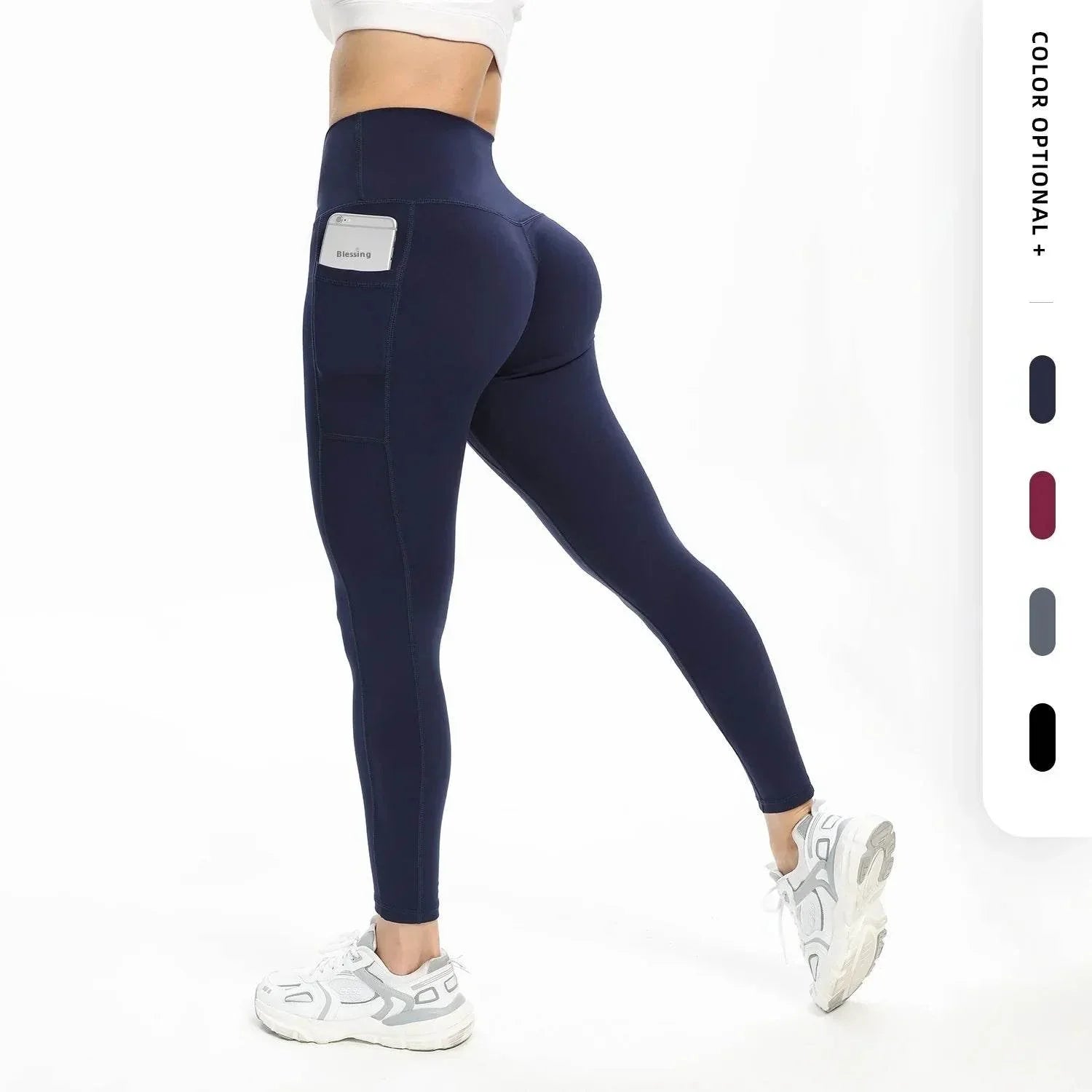 Slim-Fit Yoga Pants – High Waist, Pockets, Moisture-Wicking - ZA-Zola