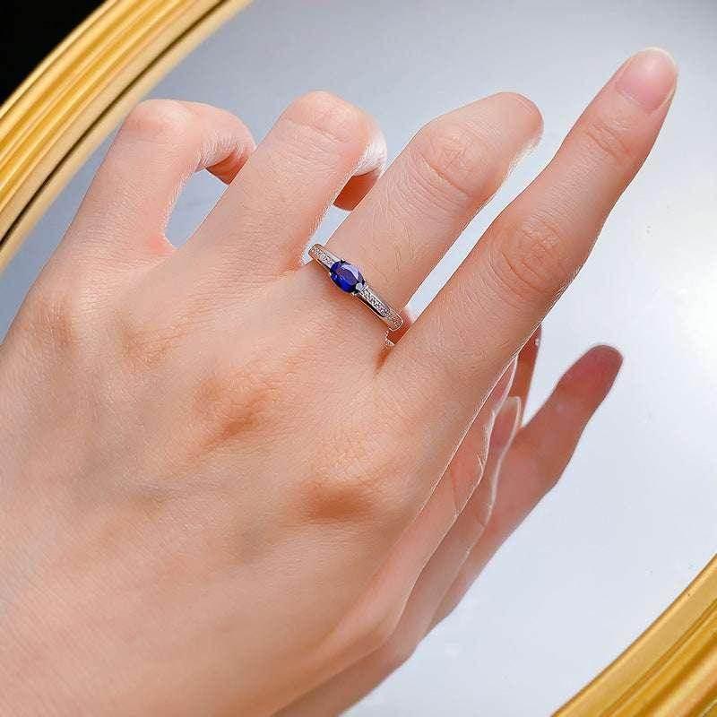 S925 Silver Sapphire Crown Ring for Women - ZA-Zola