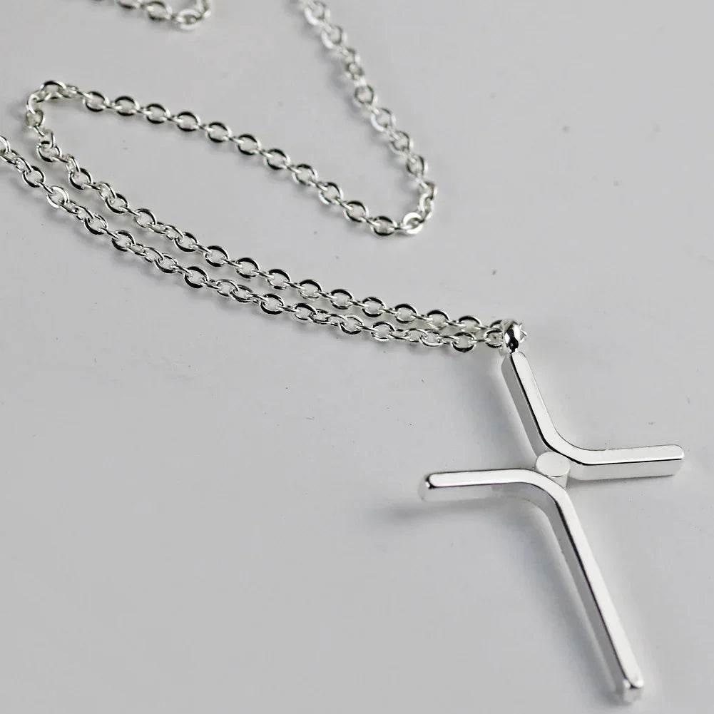 Simple Titanium Cross Pendant Necklace – Women - ZA-Zola