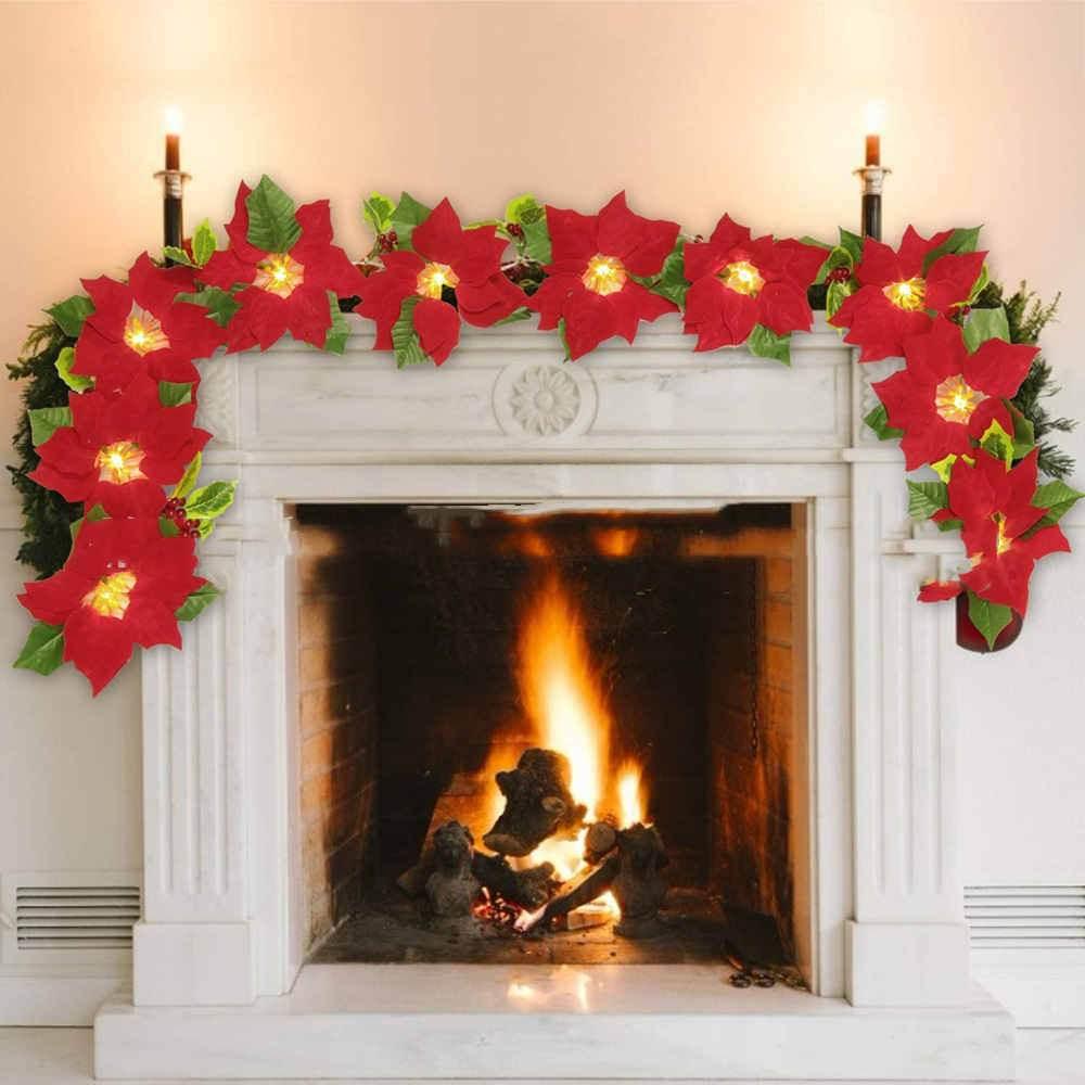Red Flower String Lights for Door Frame & Escalator Decor - ZA-Zola