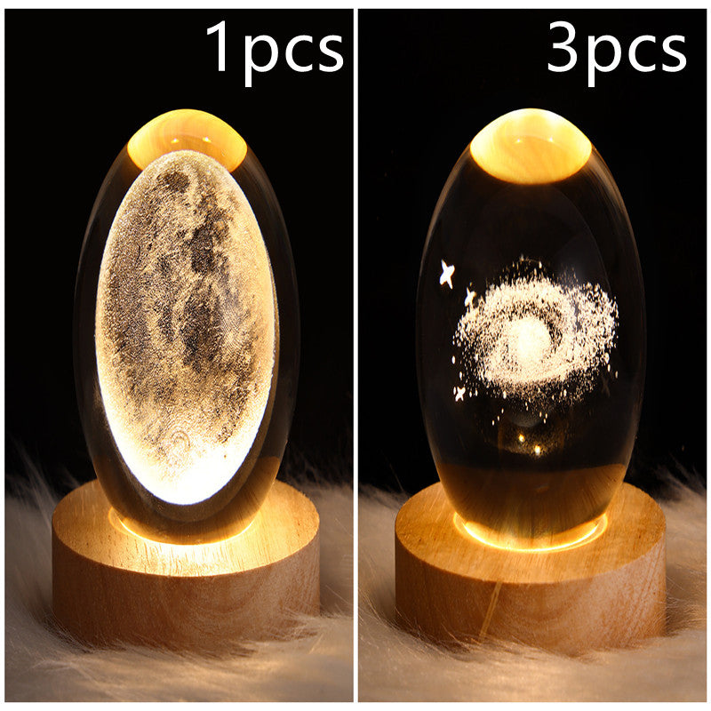 LED Galaxy Crystal Ball Night Light 3D Planet Moon Lamp | ZA-Zola