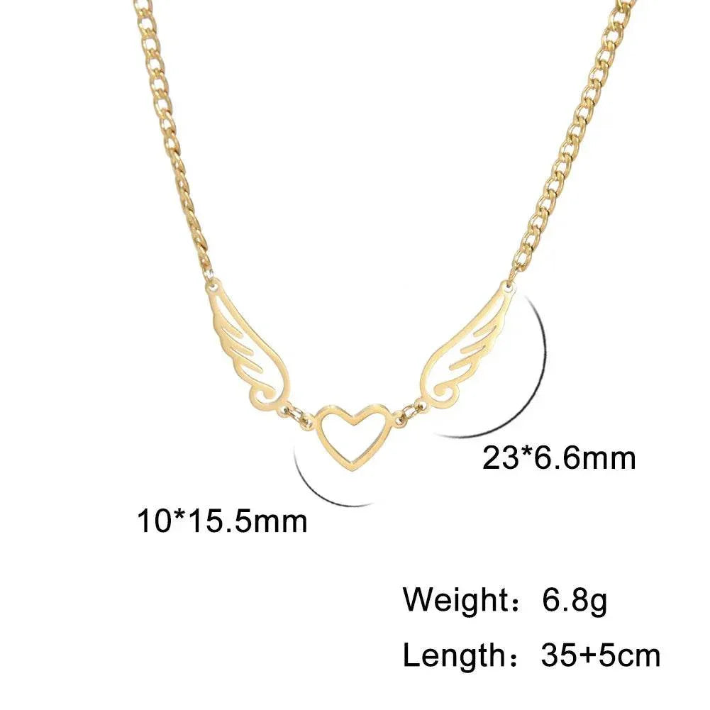 Hollow Heart Angel Wing Necklace - Shop Now | ZA-Zola - ZA-Zola