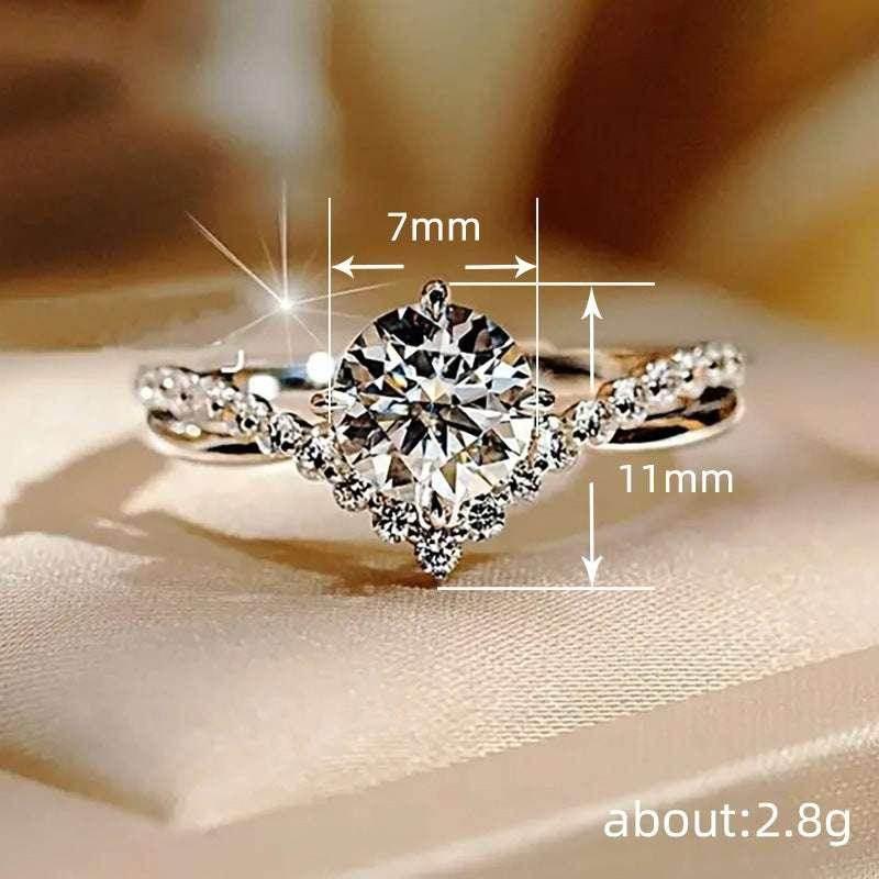 Zircon V-Shaped Ring for Women – Elegant Sparkle - ZA-Zola