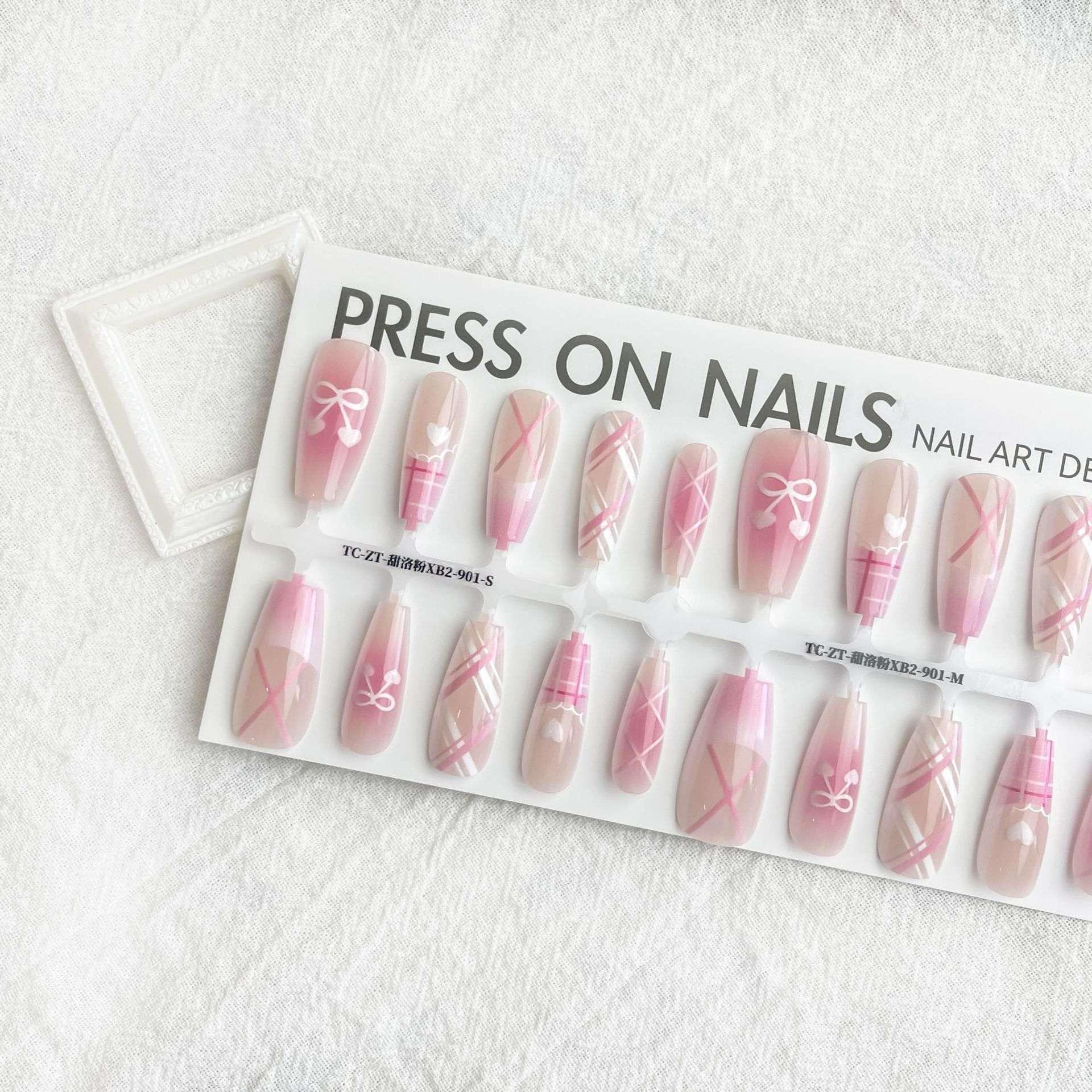 Butterfly Fake Nail Tips – Dopamine Sweet French Style - ZA-Zola