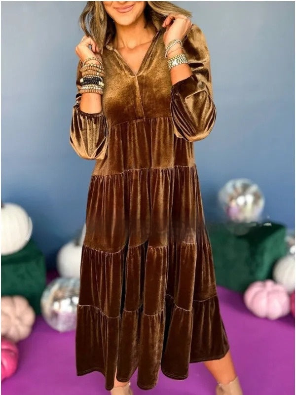 Loose Winter Dress | Women’s Velvet Commuting Dress XS–3XL