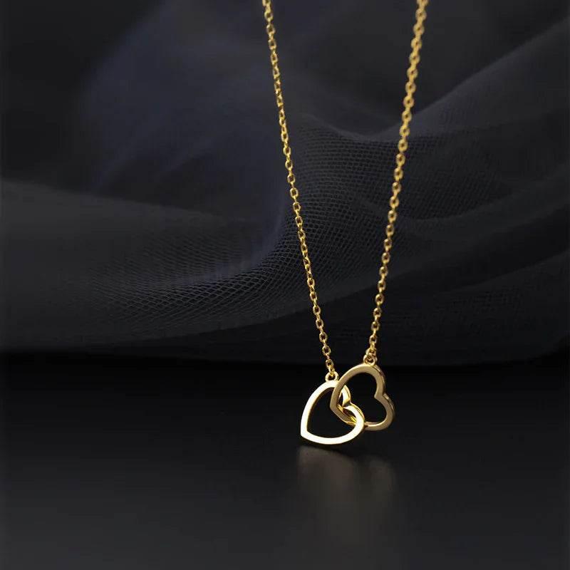 Shop Double Heart Titanium Necklace - Elegant Jewelry! - ZA-Zola