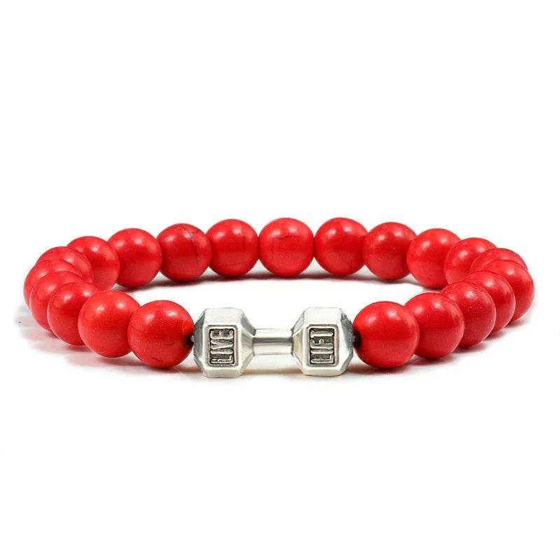 Turquoise Electroplated Alloy Barbell Bracelet - ZA-Zola