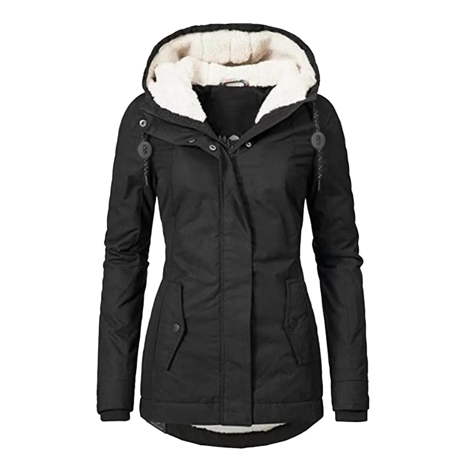 Warm Winter Hooded Jacket | Fleece Zip-Up Women's Casual Coat - ZA-Zola