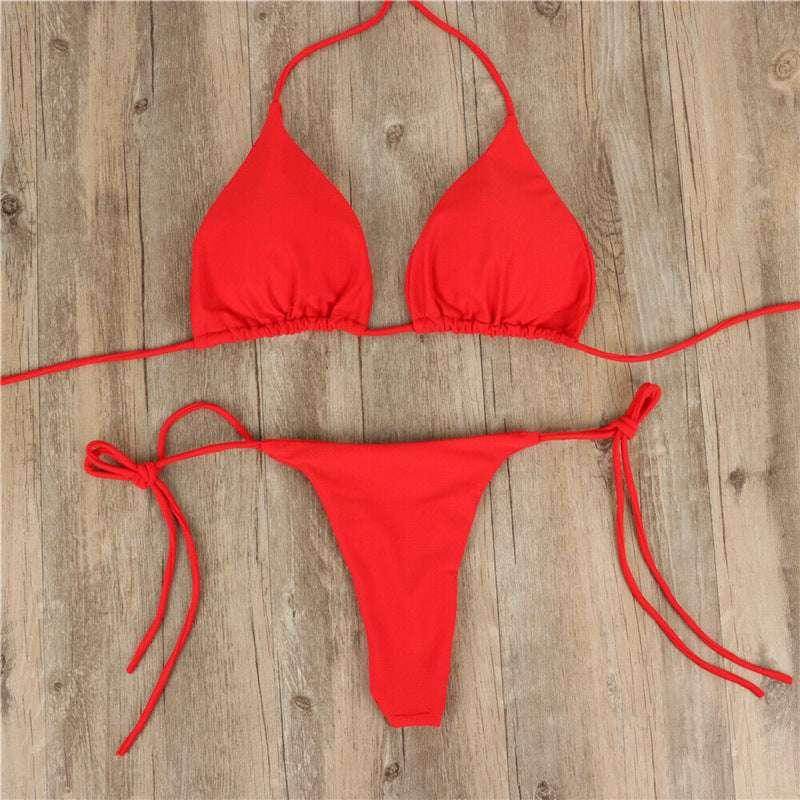 Halter Neck Tie Bikini | Flirty & Comfortable Fit - ZA-Zola