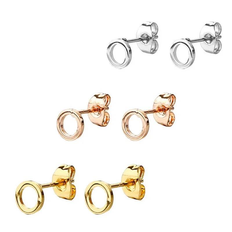 Round Titanium Steel Female Stud Earrings – Versatile Design Titanium Steel Earrings - ZA-Zola