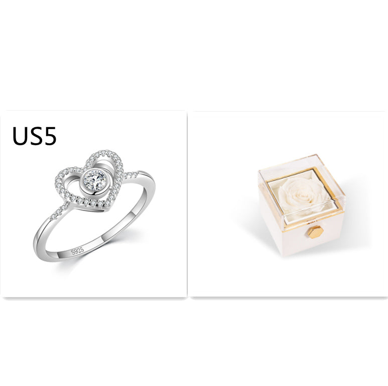 Fashion Acrylic Rotating Rose Jewelry Box | Elegant Gift Box