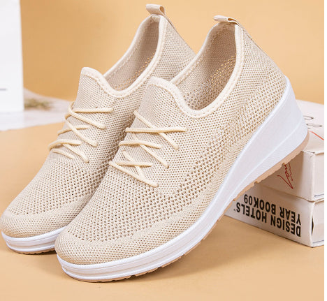 Women’s Casual Mesh Sneakers Wedge Comfort Lace Up Shoes
