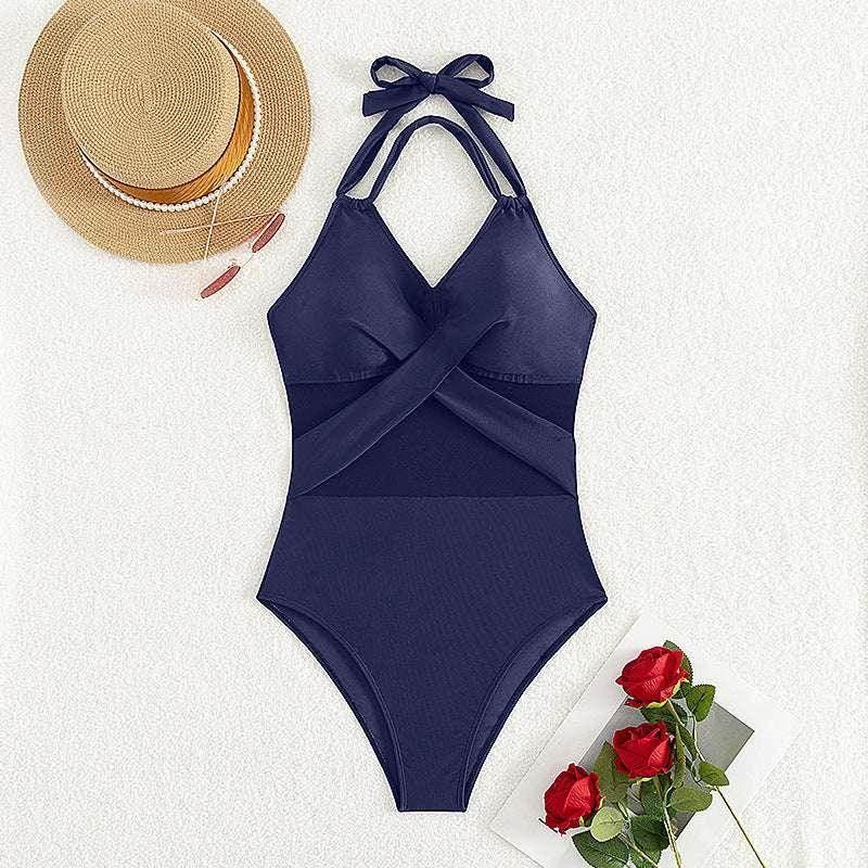 Stylish One-Piece Swimsuit - Solid Color for Women - ZA-Zola