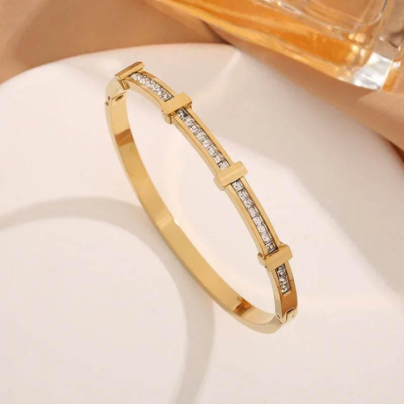 Shop Zircon Double Layer Open Bracelet - Buy Now! - ZA-Zola