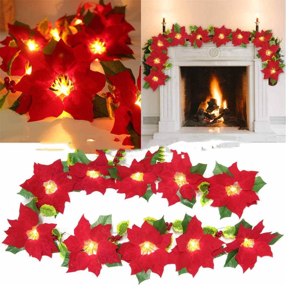 Red Flower String Lights for Door Frame & Escalator Decor - ZA-Zola