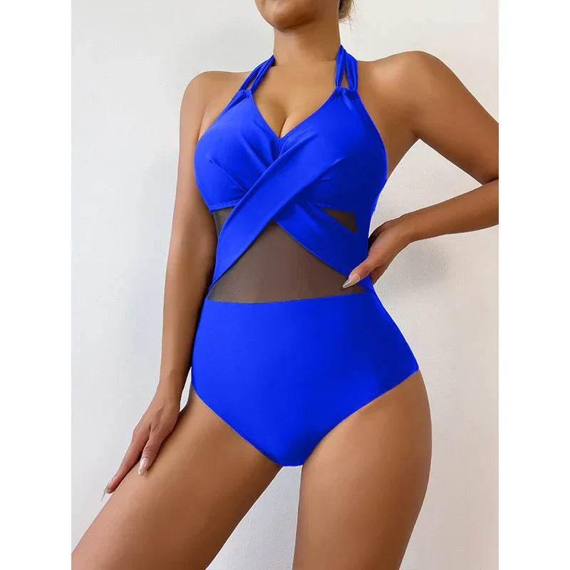 Stylish One-Piece Swimsuit - Solid Color for Women - ZA-Zola