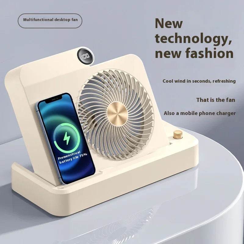Folding Desk Fan with Wireless Phone Charger - ZA-Zola