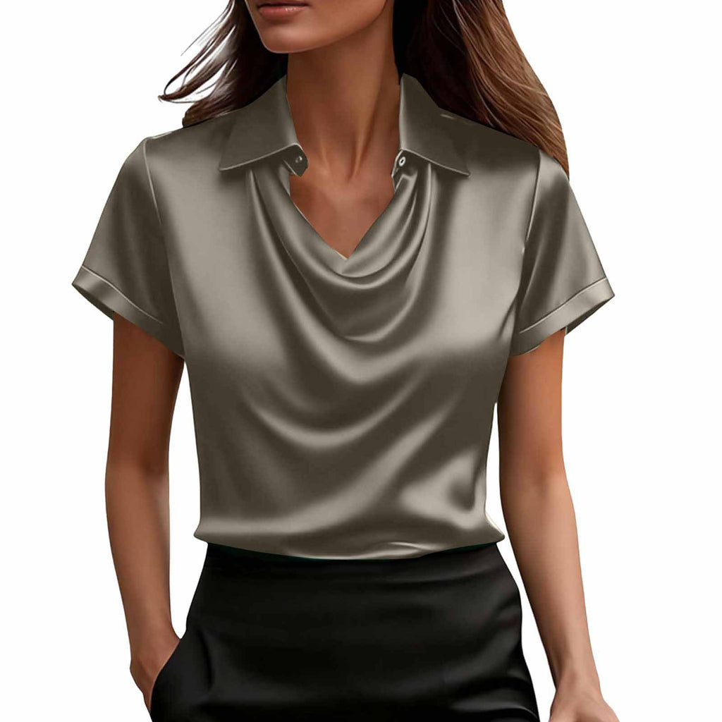 Solid Lapel Summer Casual Shirt | Women Fashion