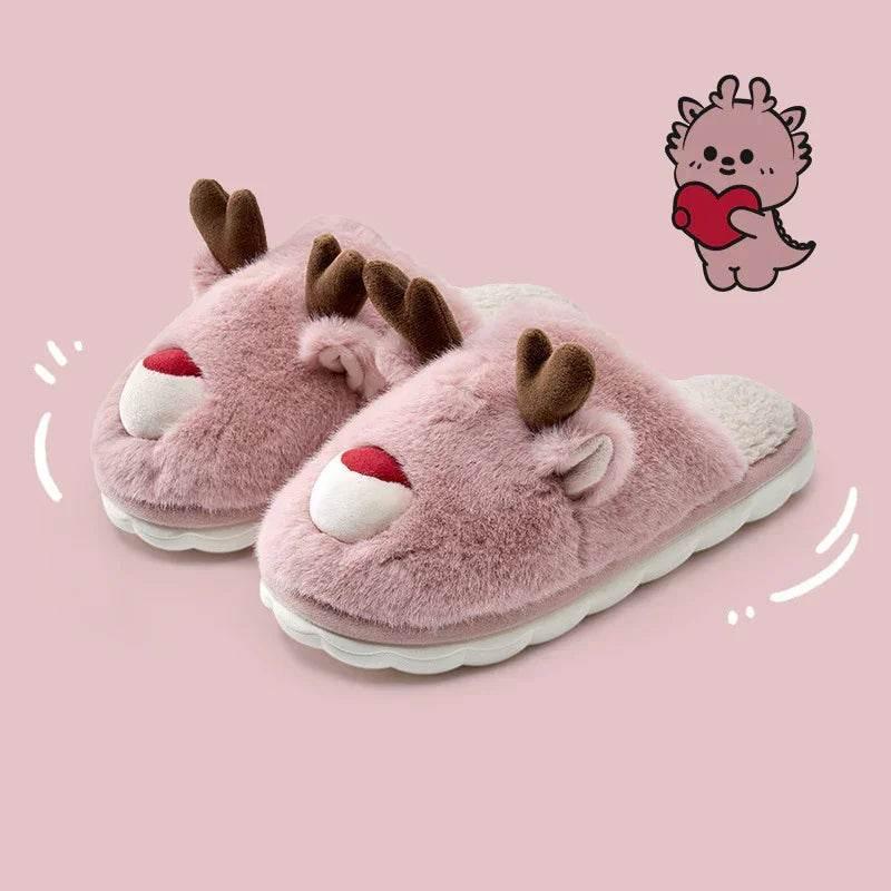 Cartoon Cotton Winter Slippers – Plush & Warm - ZA-Zola
