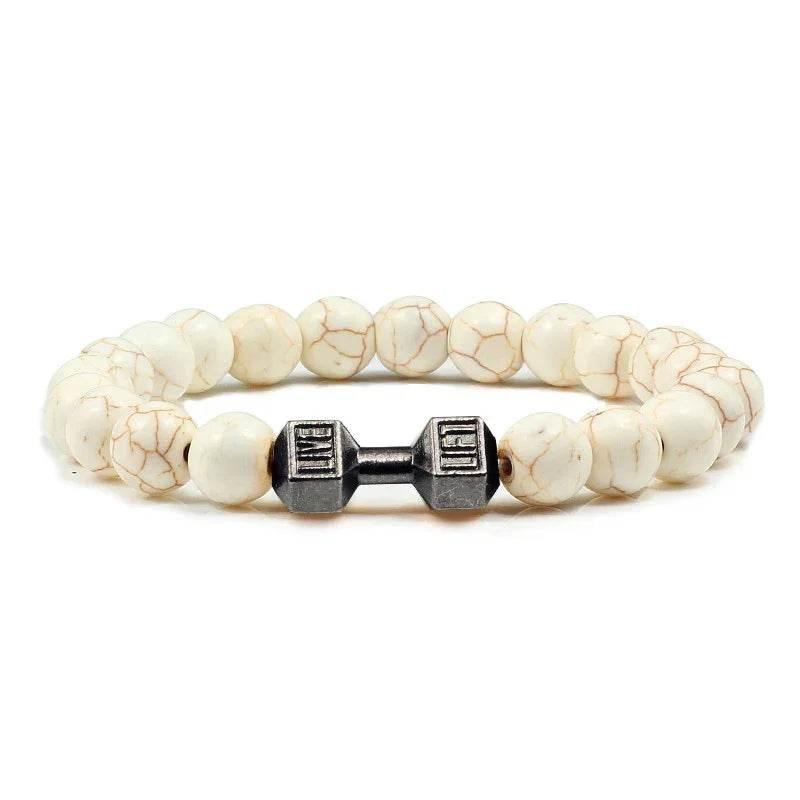 Turquoise Electroplated Alloy Barbell Bracelet - ZA-Zola