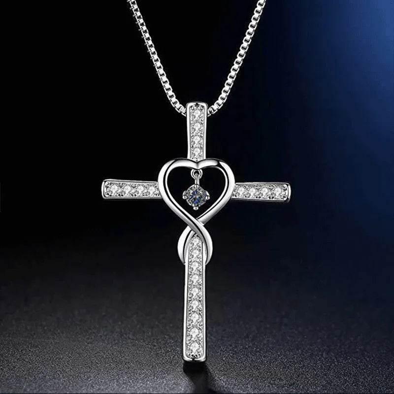 Infinity Love Birthstone Cross Necklace – Women’s Faith - ZA-Zola