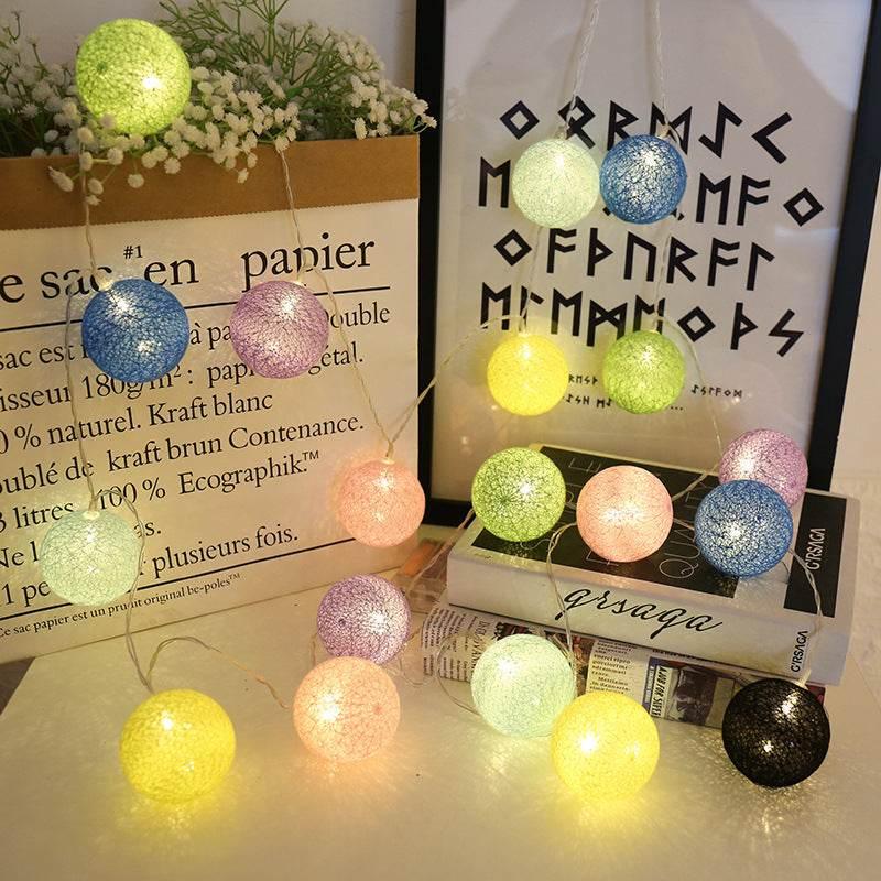 LED Ornamental Festoon Cotton Ball String Lights for Home Decor - ZA-Zola