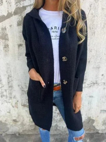 Mid Length Sweater Cardigan Women With Pockets - ZA-Zola