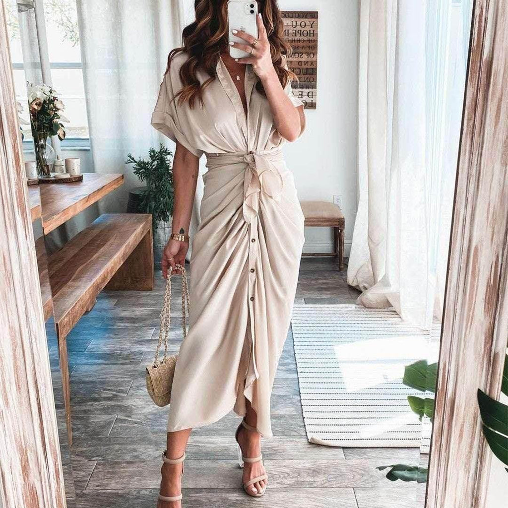 Elegant Swing Maxi Dress – High Waist Formal Look - ZA-Zola