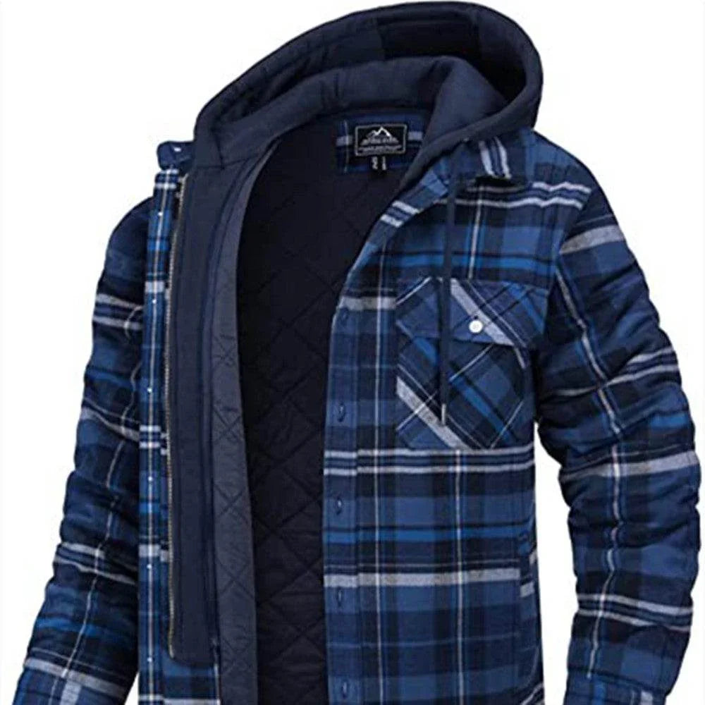 Fashion Casual Men's Plaid Hooded Coat | Winter Warm Outerwear - ZA-Zola
