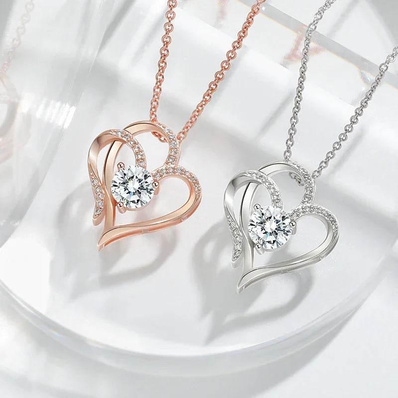 Zircon Double Love Necklace for Women - ZA-Zola