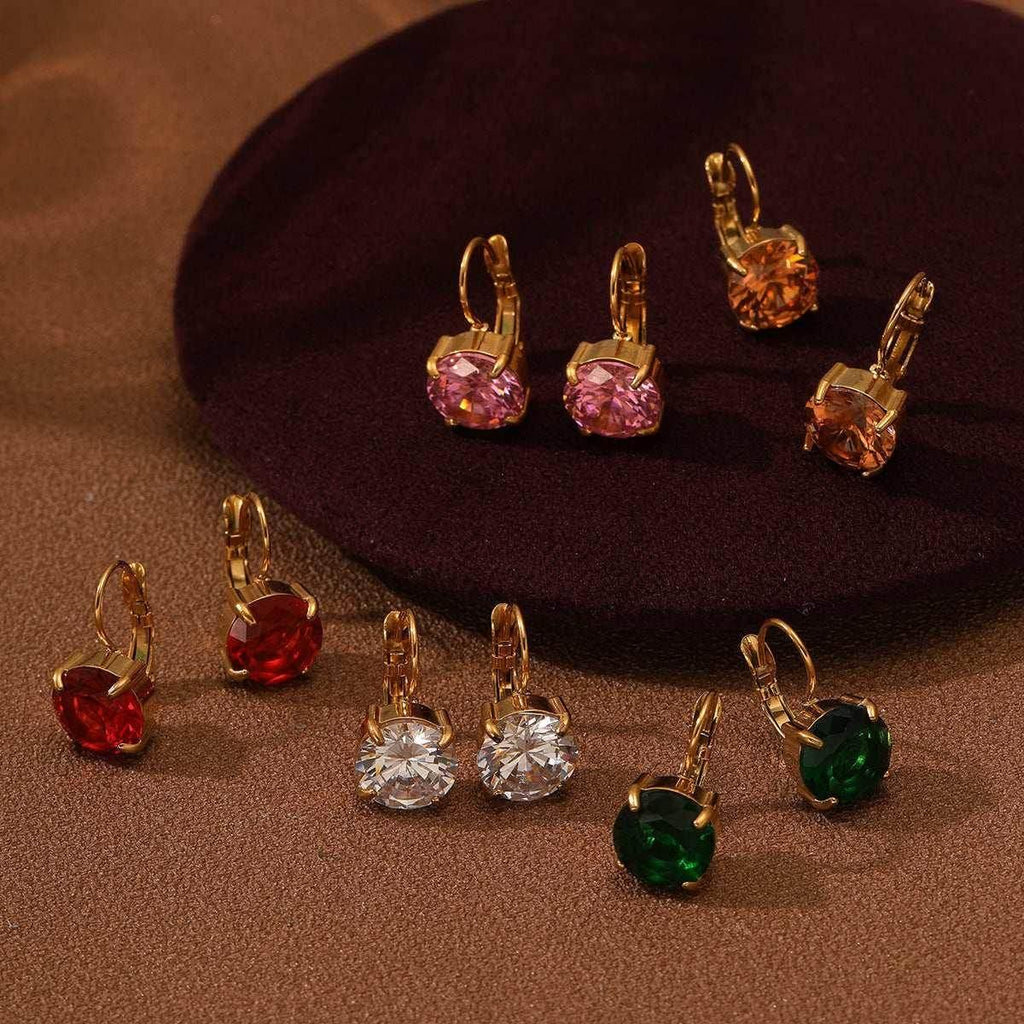 Elegant Four-Claw Diamond Stud Earrings for Women - ZA-Zola