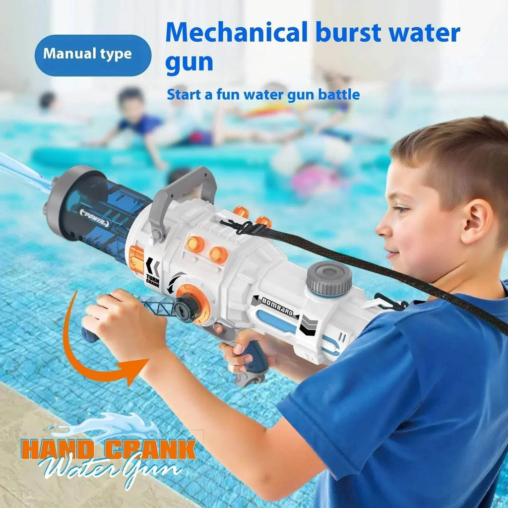Manual Gatling Water Gun – 1000ML Big Blast Toy - ZA-Zola