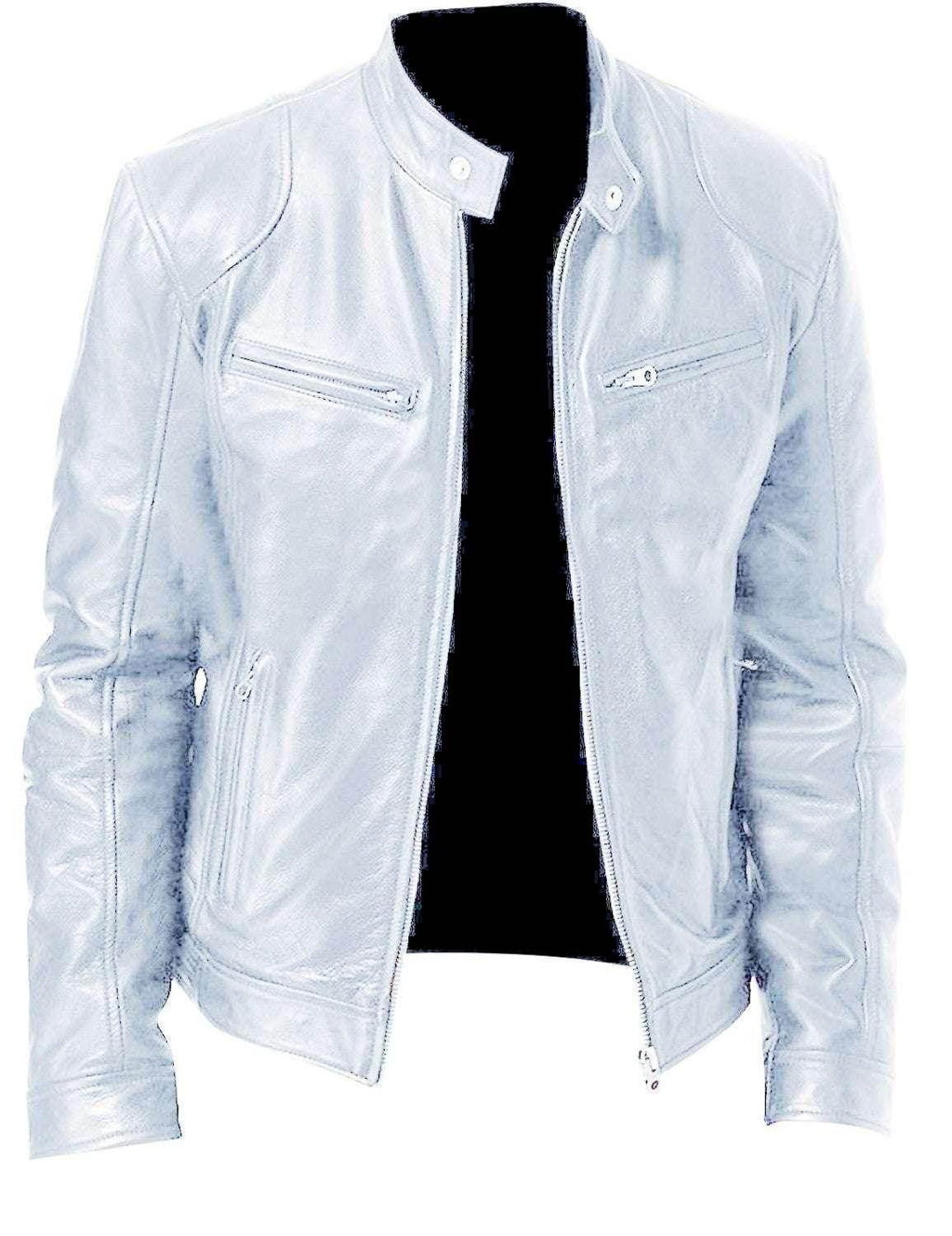 Men's Warm Zipper Cardigan with PU Leather Detail - ZA-Zola